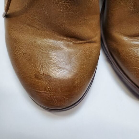 Torrid tan faux leather wedge booties lace up - Picture 5 of 8